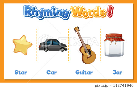 Rhyming Words Illustration 118741940