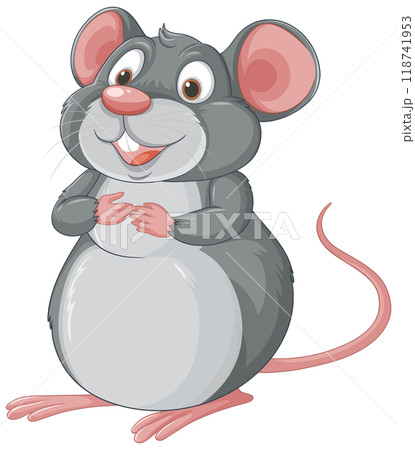 Happy Cartoon Mouse Illustration 118741953