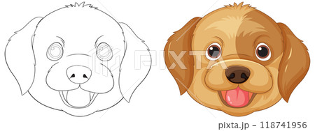 Cute Dog Face Illustration 118741956