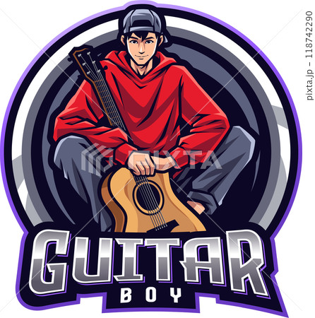 Guitar boy mascot 118742290