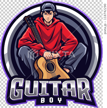 Guitar boy mascot 118742290