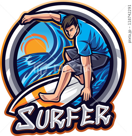Surfer esport mascot 118742291