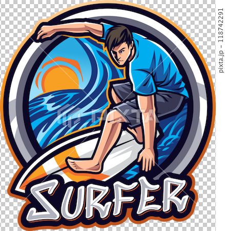 Surfer esport mascot 118742291