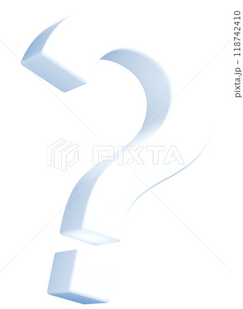 3D素材_クエスチョンマーク_白 118742410