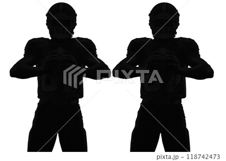 Silhouette American football player . Active sports people healthy players fitness silhouettes concept. 118742473