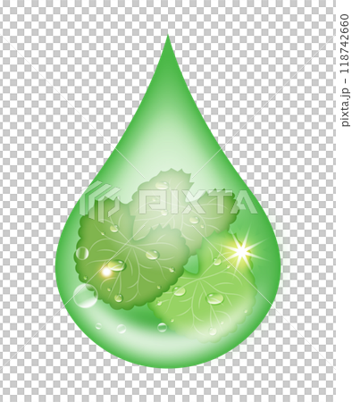 Vector illustration of drops of beauty ingredients inspired by CICA (Centella asiatica extract) Vector illustration of drops of beauty ingredients inspired by CICA (Centella asiatica extract) 118742660