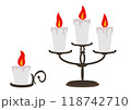 キャンドルスタンドに灯るキャンドルイラスト 118742710