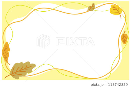 かわいいシンプル秋モチーフのイラストフレーム かわいいシンプル秋モチーフのイラストフレーム 118742829