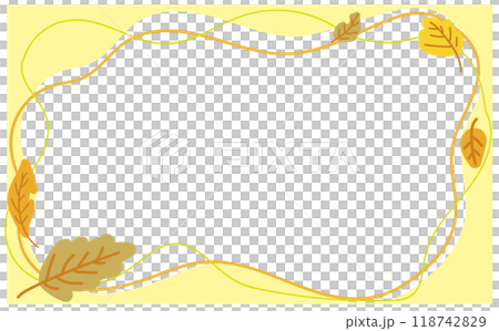かわいいシンプル秋モチーフのイラストフレーム かわいいシンプル秋モチーフのイラストフレーム 118742829