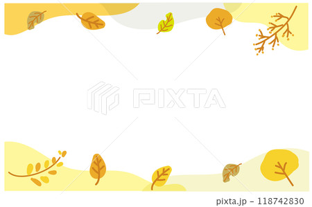 かわいいシンプル秋モチーフのイラストフレーム 118742830