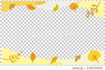 かわいいシンプル秋モチーフのイラストフレーム 118742830