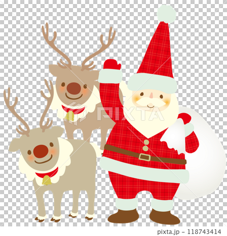 Santa Claus and reindeer vector illustration 118743414