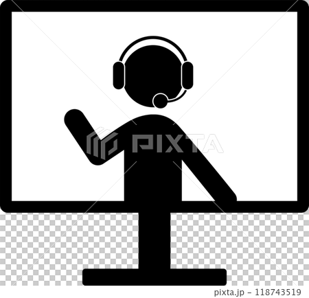 Pictogram for remote meeting Pictogram for remote meeting 118743519