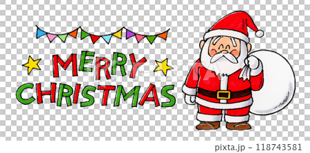 Santa and Merry Christmas lettering 118743581