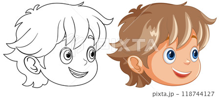 Happy Cartoon Boy Illustration Happy Cartoon Boy Illustration 118744127