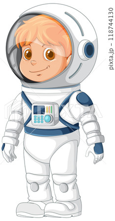 Young Astronaut in Space Suit 118744130