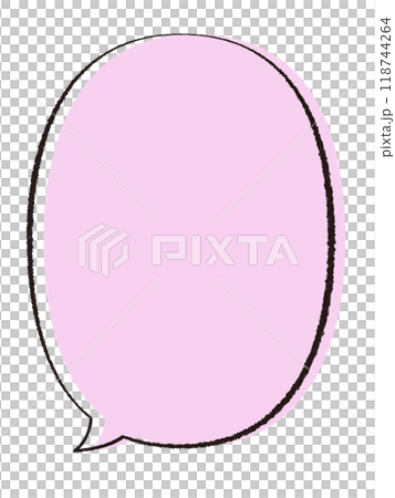 Handwritten vertical speech bubble, pastel pink 118744264