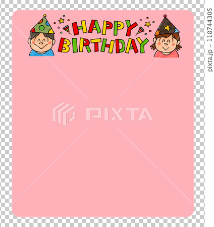 生日快樂字母和兒童複製空間(粉紅色) 生日快樂字母和兒童複製空間(粉紅色) 118744305