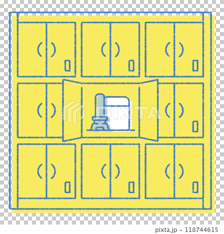 ロッカー式納骨堂のシンプルなベクターイラスト ロッカー式納骨堂のシンプルなベクターイラスト 118744615
