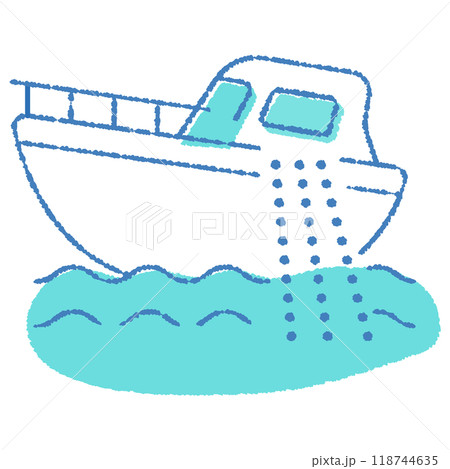 海洋散骨のシンプルなベクターイラスト 118744635