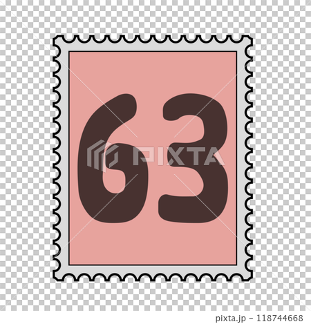 63 日圓日本郵票的插圖 118744668