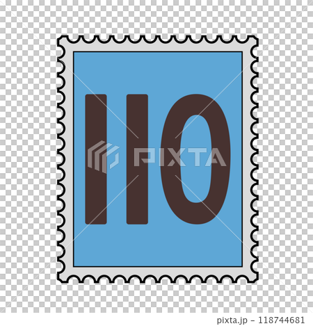 Illustration of a 110 yen Japanese stamp Illustration of a 110 yen Japanese stamp 118744681