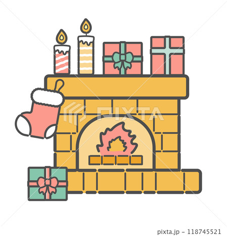 暖炉 クリスマス イラスト 暖炉 クリスマス イラスト 118745521