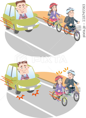 交通安全<自転車の交通ルール・並走禁止> 交通安全<自転車の交通ルール・並走禁止> 118745563