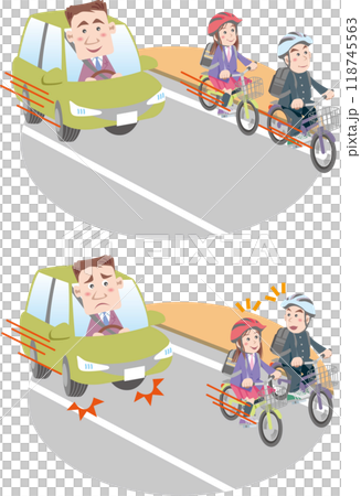 交通安全<自転車の交通ルール・並走禁止> 交通安全<自転車の交通ルール・並走禁止> 118745563