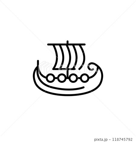 Ancient Greek ship icon 118745792