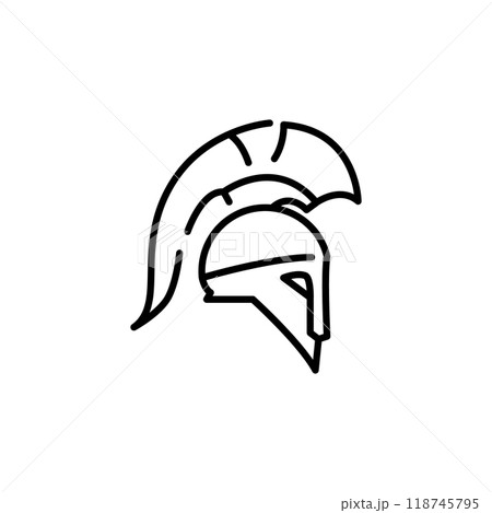 Ancient Greek helmet icon Ancient Greek helmet icon 118745795