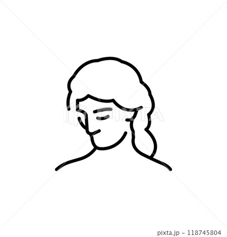 Ancient female bust icon Ancient female bust icon 118745804