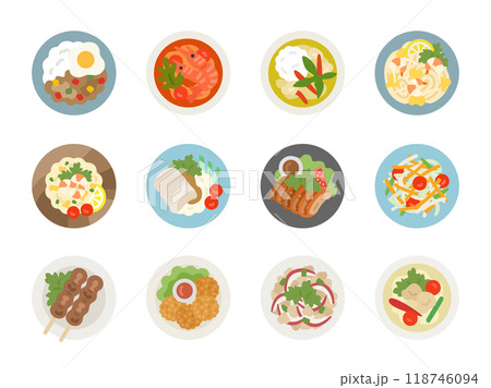 タイ料理のアイコンのイラストセット 118746094