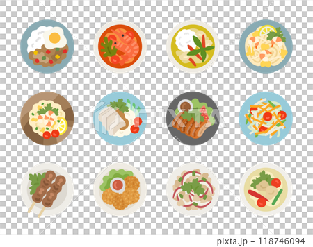 タイ料理のアイコンのイラストセット 118746094