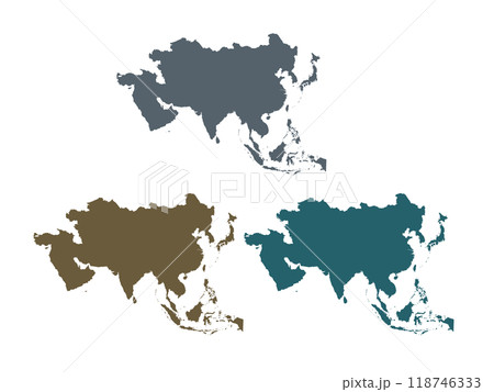 アジアのカラー地図＿3色セット 118746333