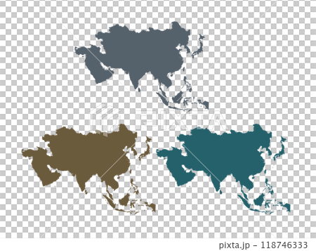 亞洲彩色圖_3色組 亞洲彩色圖_3色組 118746333