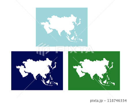 アジアの白地図＿背景3色セット 118746334