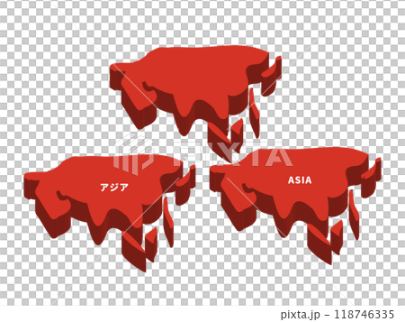 亞洲3D簡單地圖set_curve紅色 118746335