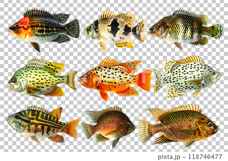 Four Yorkshire Terrier portraits, painted in watercolor, on a white background. Perfect for pet-related products, social media, or home decor. Dog lover, Pet. 118746477