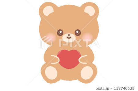ハートを持ったかわいいクマのキャラクター ハートを持ったかわいいクマのキャラクター 118746539
