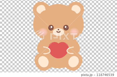 ハートを持ったかわいいクマのキャラクター ハートを持ったかわいいクマのキャラクター 118746539
