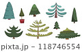 Christmas tree collection, modern flat design. Can be used for printed materials - leaflets, posters, greeting cards , stickers, posters 118746554
