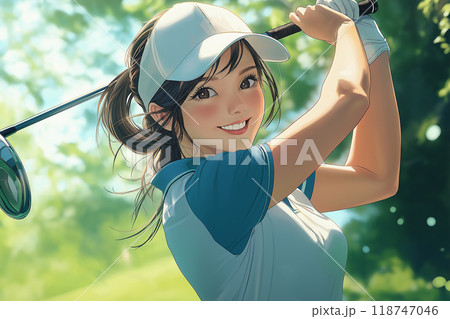 ゴルフをする女性 118747046