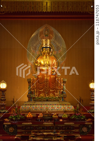 Buddha Maitreya statue at the Buddha Tooth Relic Temple 118747053