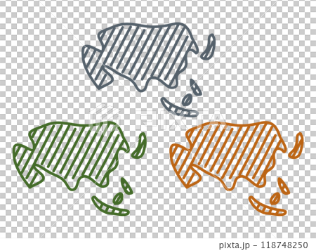 手繪亞洲地圖_3色套裝 118748250