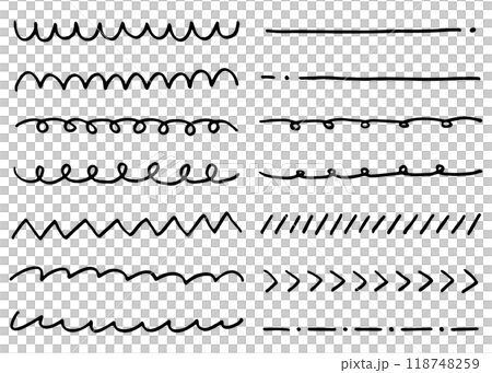 Hand drawn line set, decoration line Hand drawn line set, decoration line 118748259