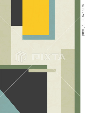 Minimalist poster flat geometric art. Vintage retro texture bauhaus design 118748270