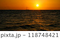 Red sunset over the Red Sea off the coast of Egypt 118748421