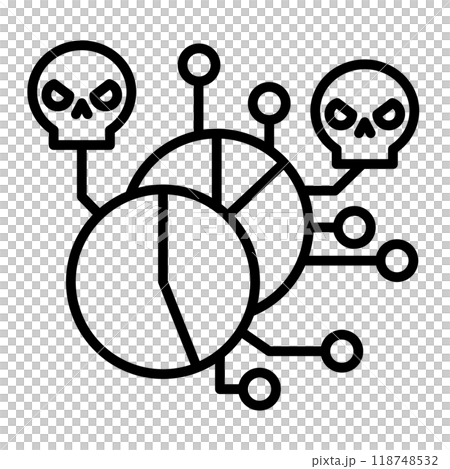 データの不正アクセスのイメージアイコン。データは改ざんされています。 118748532