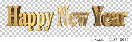 3DCG letters "Happy New Year" in gold 3DCG letters "Happy New Year" in gold 118748655